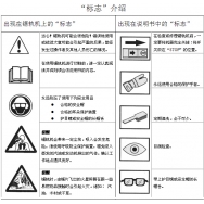 出現(xiàn)在鋸軌機及說明書上的"標志"解釋